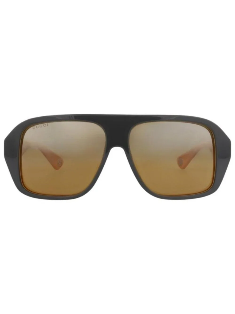 New Gucci Mens Aviator Grey Yellow Silver Fashion Designer Sunglasses